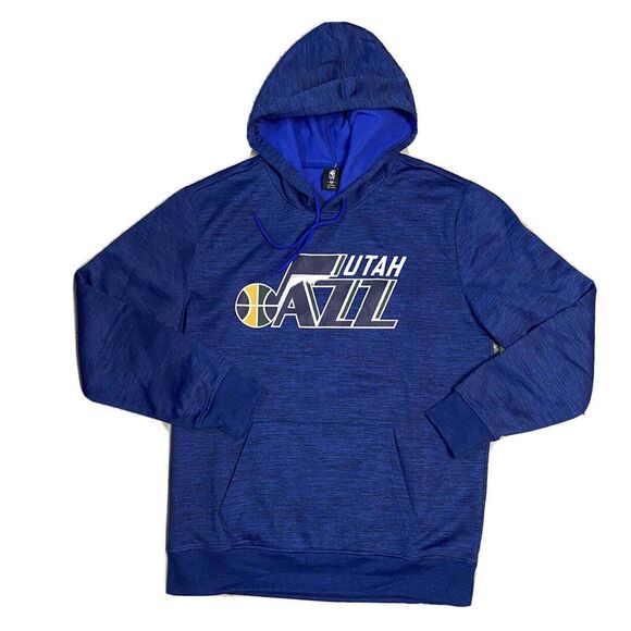 New Men's NBA Utah Jazz Hoodie Sweater Navy NBA Hooded Donovan Mitchell LG - Picture 1 of 9